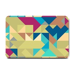 Scattered Pieces In Retro Colors Small Doormat by LalyLauraFLM