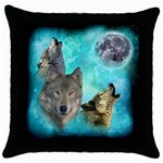 Wolves Shiney Grim Moon 3000 Throw Pillow Cases (Black) Front