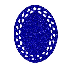 Sparkling Glitter Inky Blue Ornament (oval Filigree)  by ImpressiveMoments