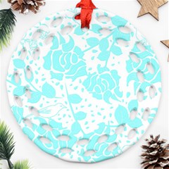 Floral Wallpaper Aqua Ornament (round Filigree)  by ImpressiveMoments