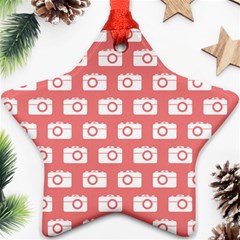 Modern Chic Vector Camera Illustration Pattern Star Ornament (two Sides)  by GardenOfOphir