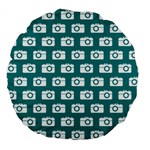 Modern Chic Vector Camera Illustration Pattern Large 18  Premium Flano Round Cushions Back