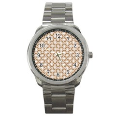 Retro Mirror Pattern Brown Sport Metal Watches by ImpressiveMoments