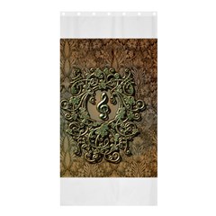 Elegant Clef With Floral Elements On A Background With Damasks Shower Curtain 36  X 72  (stall)  by FantasyWorld7