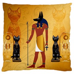 Anubis, Ancient Egyptian God Of The Dead Rituals  Large Flano Cushion Cases (one Side)  by FantasyWorld7