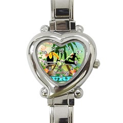 Surfing Heart Italian Charm Watch by FantasyWorld7