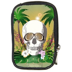 Funny Skull With Sunglasses And Palm Compact Camera Cases by FantasyWorld7