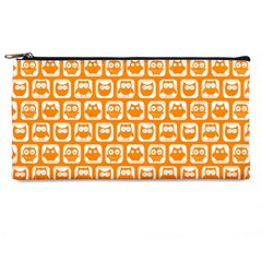 Yellow And White Owl Pattern Pencil Cases by GardenOfOphir