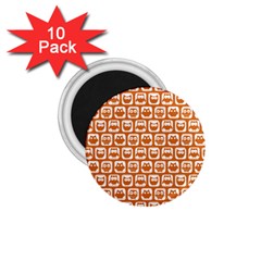 Orange And White Owl Pattern 1 75  Magnets (10 Pack)  by GardenOfOphir