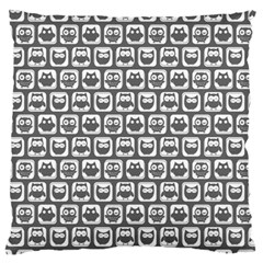 Gray And White Owl Pattern Standard Flano Cushion Cases (one Side)  by GardenOfOphir