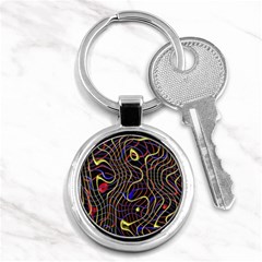 Ribbon Chaos 2 Black  Key Chains (round)  by ImpressiveMoments