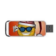 Funny Christmas Smiley With Sunglasses Portable Usb Flash (two Sides) by FantasyWorld7