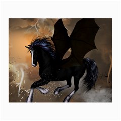 Awesome Dark Unicorn With Clouds Small Glasses Cloth by FantasyWorld7