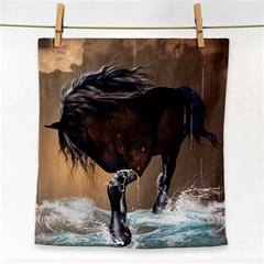 Beautiful Horse With Water Splash Face Towel by FantasyWorld7