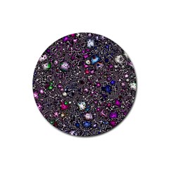 Sci Fi Fantasy Cosmos Pink Rubber Round Coaster (4 Pack)  by ImpressiveMoments