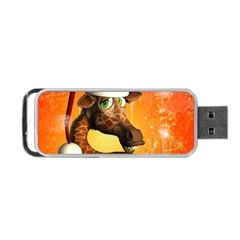 Funny Cute Christmas Giraffe With Christmas Hat Portable Usb Flash (two Sides) by FantasyWorld7