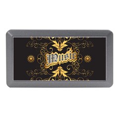 Music The Word With Wonderful Decorative Floral Elements In Gold Memory Card Reader (mini) by FantasyWorld7