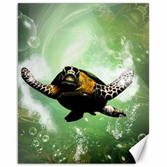 Wonderful Sea Turtle With Bubbles Canvas 16  X 20   by FantasyWorld7
