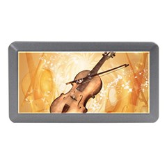 Wonderful Violin With Violin Bow On Soft Background Memory Card Reader (mini) by FantasyWorld7