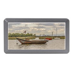 Fishing And Sailboats At Santa Lucia River In Montevideo Memory Card Reader (mini) by dflcprints