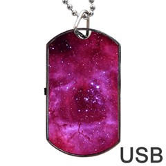 Rosette Nebula 1 Dog Tag Usb Flash (one Side) by trendistuff