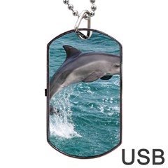 Dolphin Dog Tag Usb Flash (one Side) by trendistuff