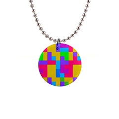 Colorful Tetris Shapes 			1  Button Necklace by LalyLauraFLM