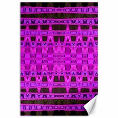 Bright Pink Black Geometric Pattern Canvas 12  X 18   by BrightVibesDesign