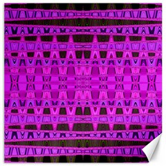 Bright Pink Black Geometric Pattern Canvas 16  X 16   by BrightVibesDesign
