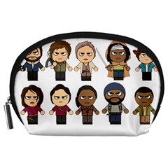 The Walking Dead   Main Characters Chibi   Amc Walking Dead   Manga Dead Accessory Pouches (large)  by PTsImaginarium