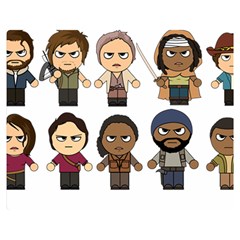 The Walking Dead   Main Characters Chibi   Amc Walking Dead   Manga Dead Double Sided Flano Blanket (medium)  by PTsImaginarium