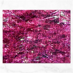 Festive Hot Pink Glitter Merry Christmas Tree  Rectangular Jigsaw Puzzl by yoursparklingshop