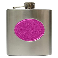 Metallic Pink Glitter Texture Hip Flask (6 Oz) by yoursparklingshop