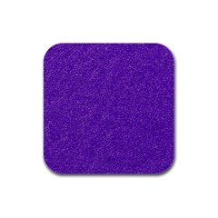 Festive Purple Glitter Texture Rubber Square Coaster (4 Pack)  by yoursparklingshop