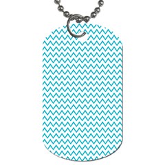 Blue White Chevron Dog Tag (one Side) by yoursparklingshop