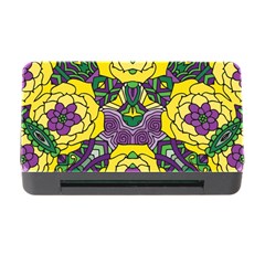 Petals In Mardi Gras Colors, Bold Floral Design Memory Card Reader With Cf by Zandiepants