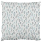 Whimsical Feather Pattern Dusk Blue Large Flano Cushion Case (Two Sides) Back