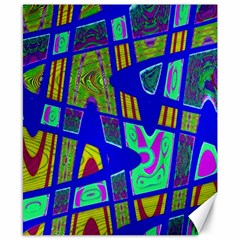 Bright Blue Mod Pop Art  Canvas 8  X 10  by BrightVibesDesign