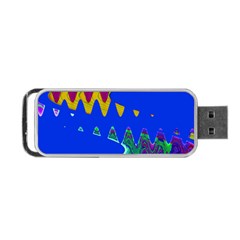 Colorful Wave Blue Abstract Portable Usb Flash (two Sides) by BrightVibesDesign