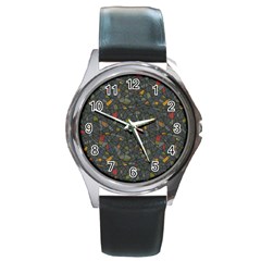 Abstract Reg Round Metal Watch by FunkyPatterns