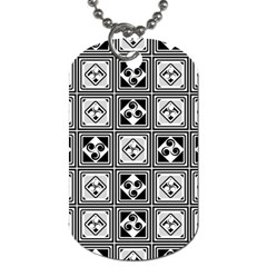 Black And White Dog Tag (one Side) by FunkyPatterns