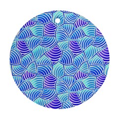Blue And Purple Glowing Ornament (round)  by FunkyPatterns