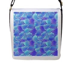 Blue And Purple Glowing Flap Messenger Bag (l)  by FunkyPatterns