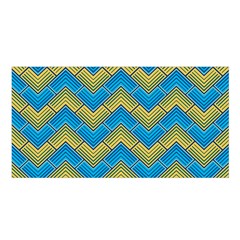 Blue And Yellow Satin Shawl by FunkyPatterns