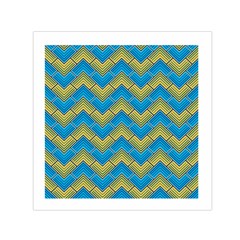 Blue And Yellow Small Satin Scarf (square) by FunkyPatterns