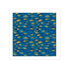 Blue Waves Small Satin Scarf (square) by FunkyPatterns