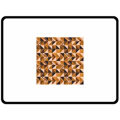 Brown Tiles Fleece Blanket (large)  by FunkyPatterns