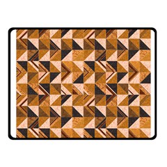 Brown Tiles Fleece Blanket (small) by FunkyPatterns