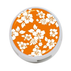 Orange Hawaiian 4-port Usb Hub (two Sides)  by AlohaStore