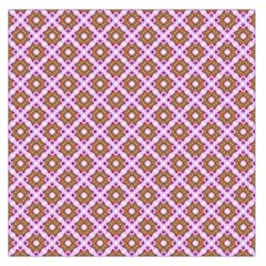 Crisscross Pastel Pink Yellow Large Satin Scarf (square) by BrightVibesDesign